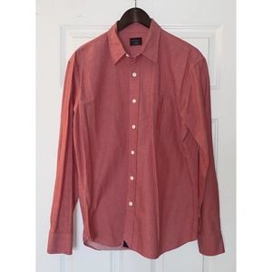 UNTUCKIT Mens Button Down Size Large Coral Red Long Sleeve Shirt EUC